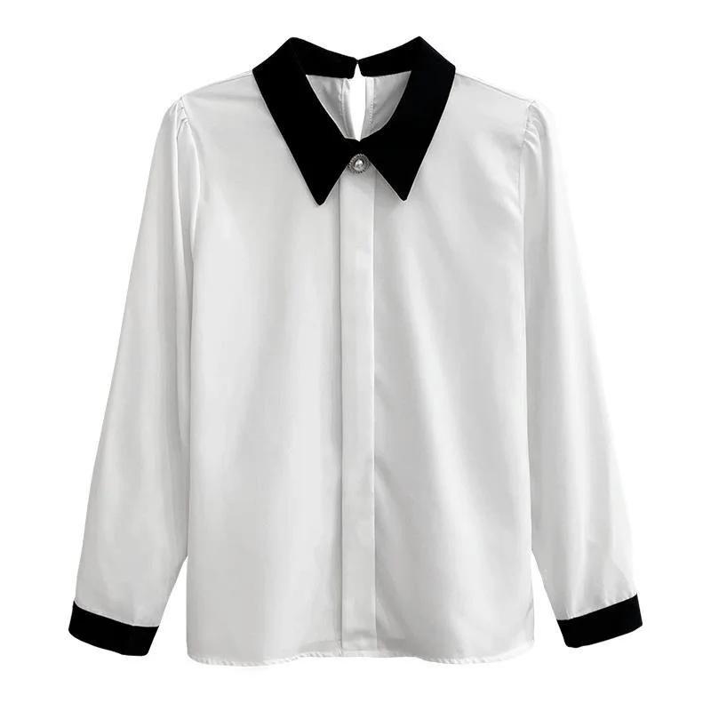 Ladies Spring Autumn Style Blouses Shirts Lady Daily Long Sleeve Turn-down Collar Blusas Tops