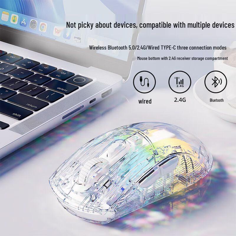 Zhanwei Q8 Transparent Crystal Wired Gaming Mouse