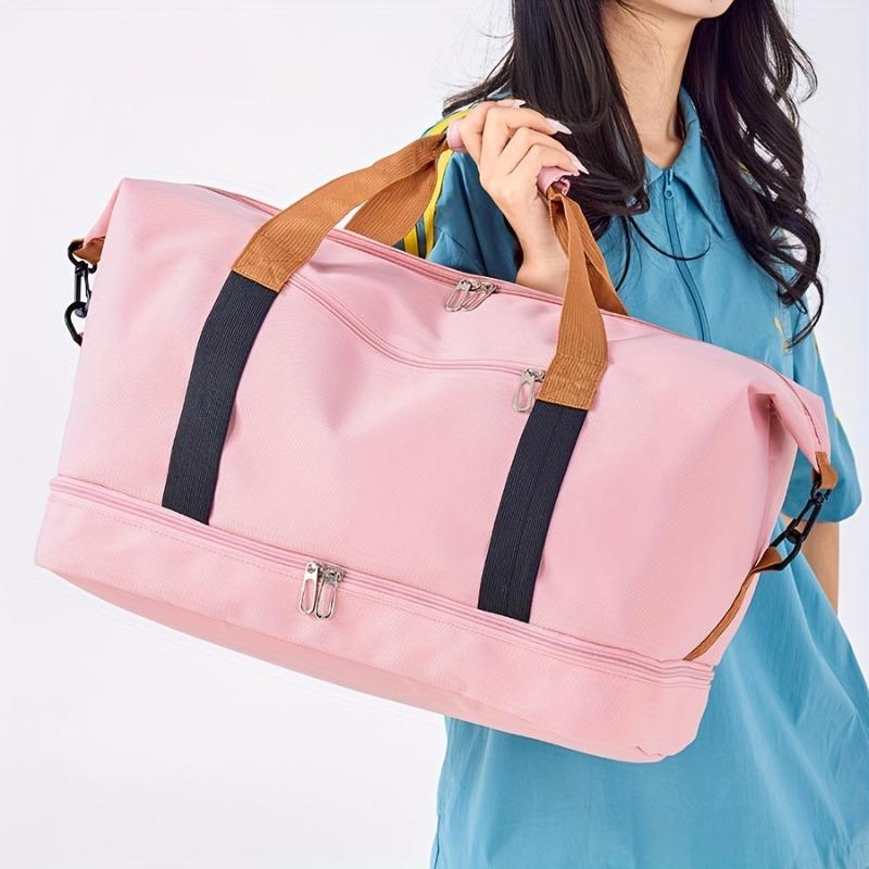 Large Capacity Versatile Travel Bag with Shoe Compartment - Durable Oxford Fabric, Portable Sports Gym Storage Bag, Weekender Overnight Bag