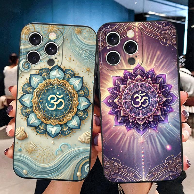 Mandala Chakra Insist Yoga Soft Phone Case for iPhone 16 16E 17 Air 15 Pro Max 14 Plus 13 Mini 11 12 7 Black Cover Back Shell