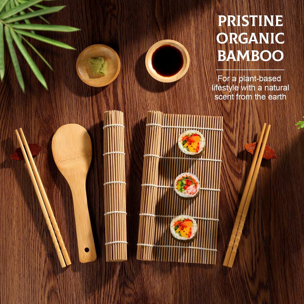 DIY Sushi-Zubereitungsset Bambus Heim-Zubereitungswerkzeugset Formen Kochwerkzeuge Onigiri-Form Bento Küchenhelfer für Anfänger