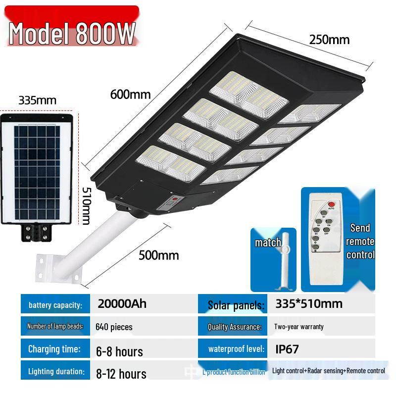 High-Power Outdoor Solar Street Light for Courtyard & Yard