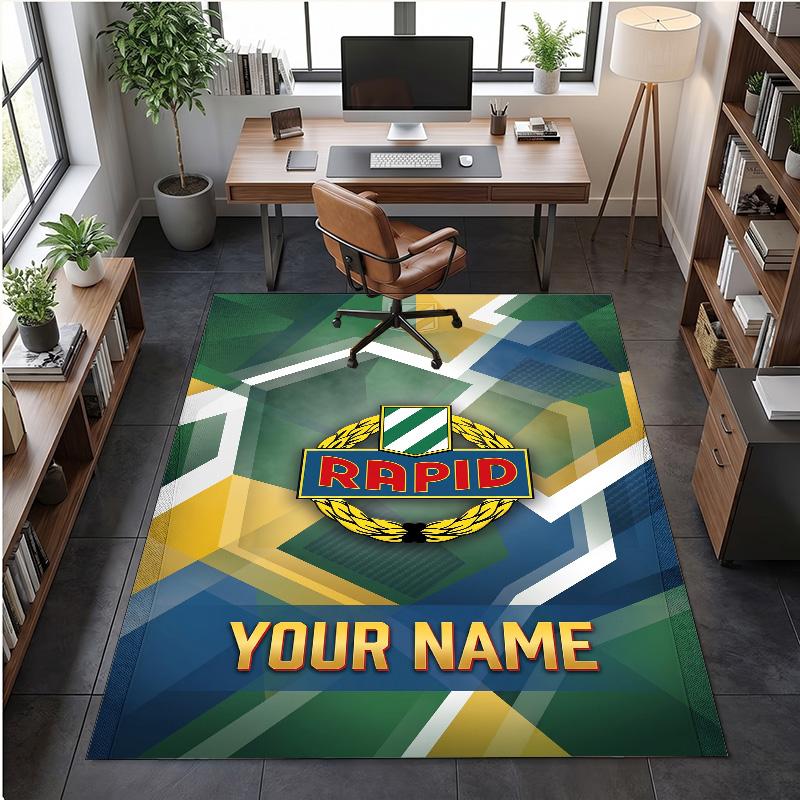 Crystal Velvet Rug Rapid Wien FC Print Custom Name Text Floor Mat Home Decor