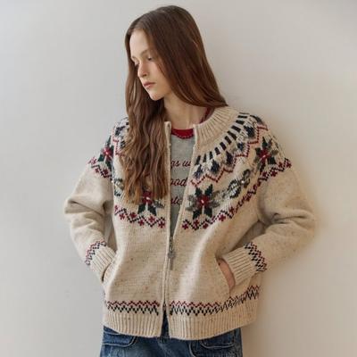 Nordic Snow Knit Zip Cardigan Ze12qd003na