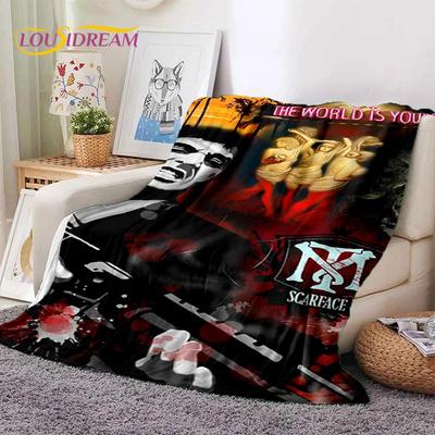 Scarface Tony 3D-Druck Film Weiche Decken, Warmhaltende Überwurfdecke Bequeme Decke für Picknick Betten Sofa Zuhause Schlafzimmer Geschenk