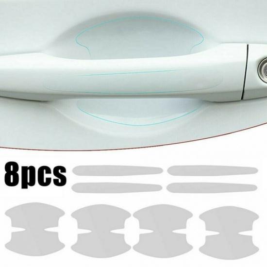 8x Car Sticker Door Bowl Handle Anti scratch Clear Protection Film Sticker Decor
