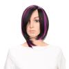 Synthetic Hair Purple Mixed Black Wigs for Women Short Bob Wig with Long Bangs Trendy Drag Wigs Straight Style Cosplay Wig Bobs
