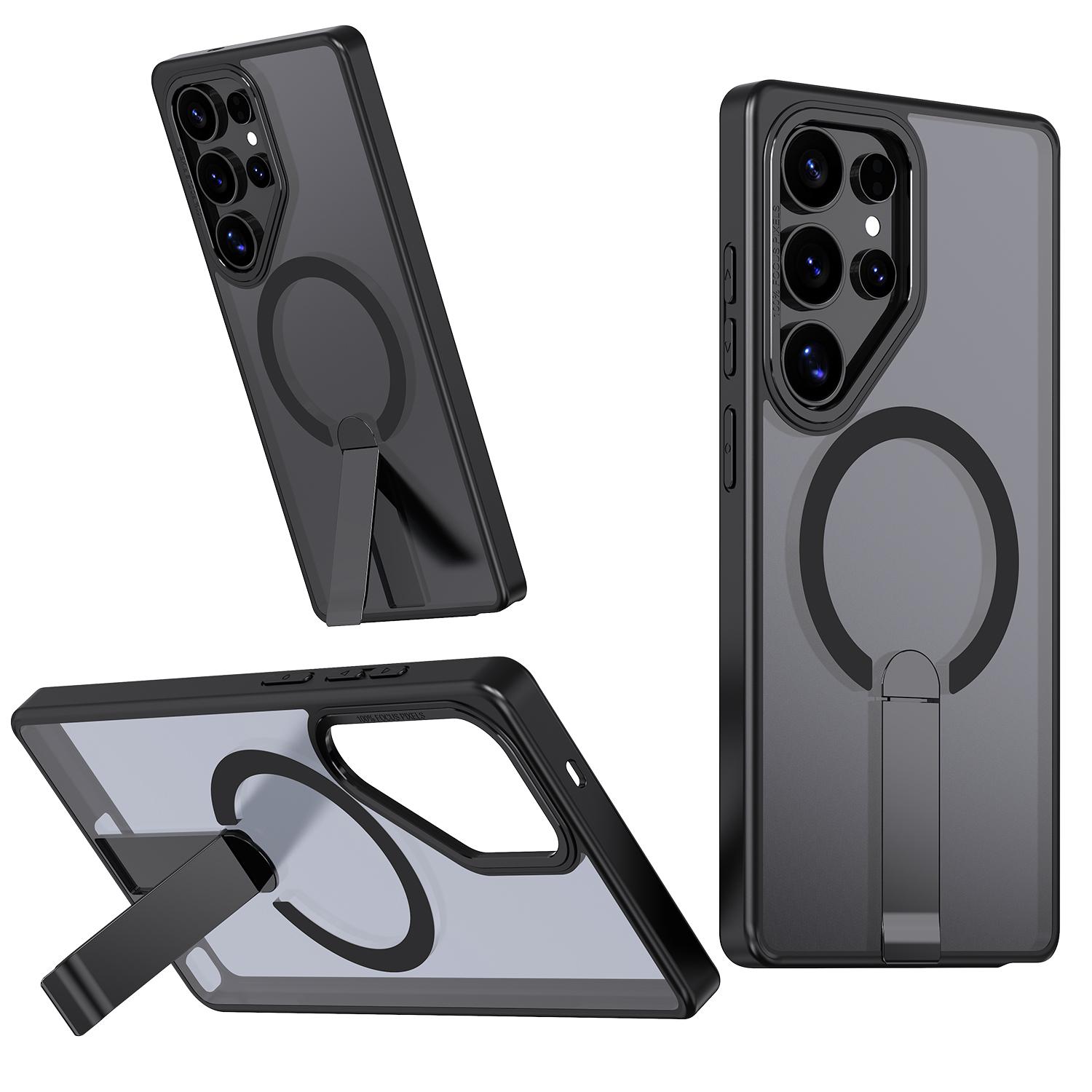 

Kickstand Holder Magnetic Case for Samsung Galaxy S22 S23 S24 FE S25 Plus Ultra For Magsafe Wireless Charge Clear Cover For Samsung S24