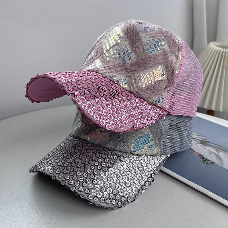New fashion sequined baseball cap women's summer outdoor sun protection breathable sunshade cap personalized trend hat