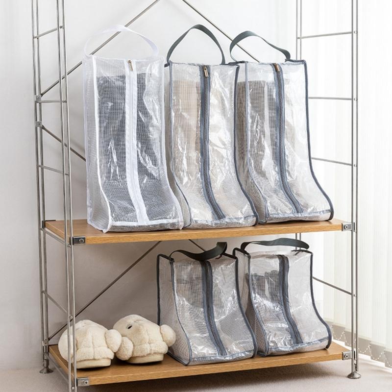 Sezonowy organizer na buty Wodoodporna przezroczysta torba Ochrona obuwia Wodoodporne pokrowce na buty Przeciwpyłowe z zamkami błyskawicznymi