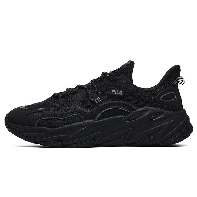 Fila Wave Series Mesh Fabric Synthetic Leather Trendy Sports Low-Top Lifestyle Shoes Women Sneaker Black F12W226112FBK