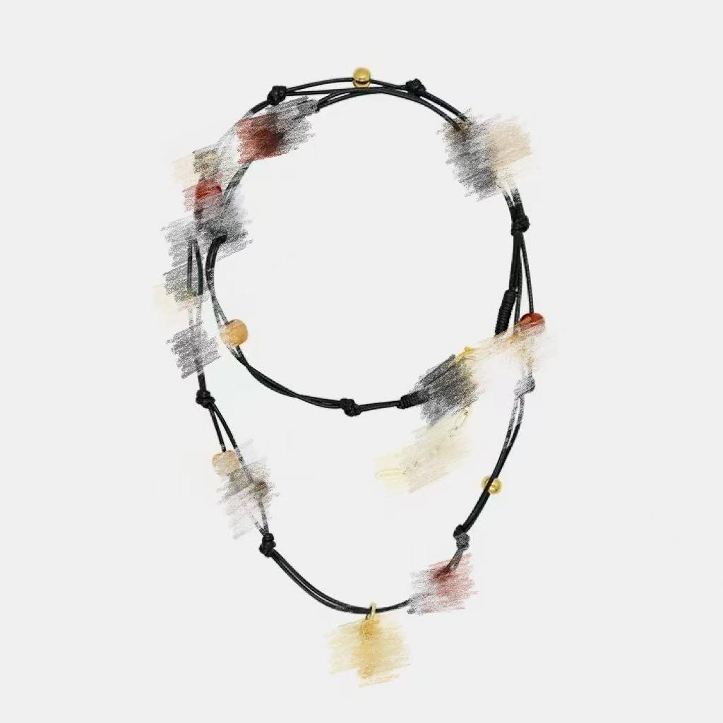 Pinecone Beaded Necklace: Simple Luxury Pendant with Versatile Sweater Chain