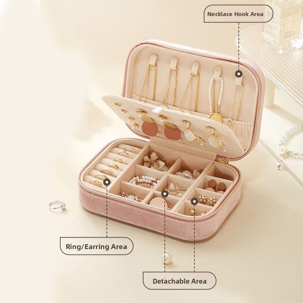 Rectangle Velvet  Jewelry Box 2 Layer Jewelry Case Multi-functional Vintage Ring Case  Girlfriend