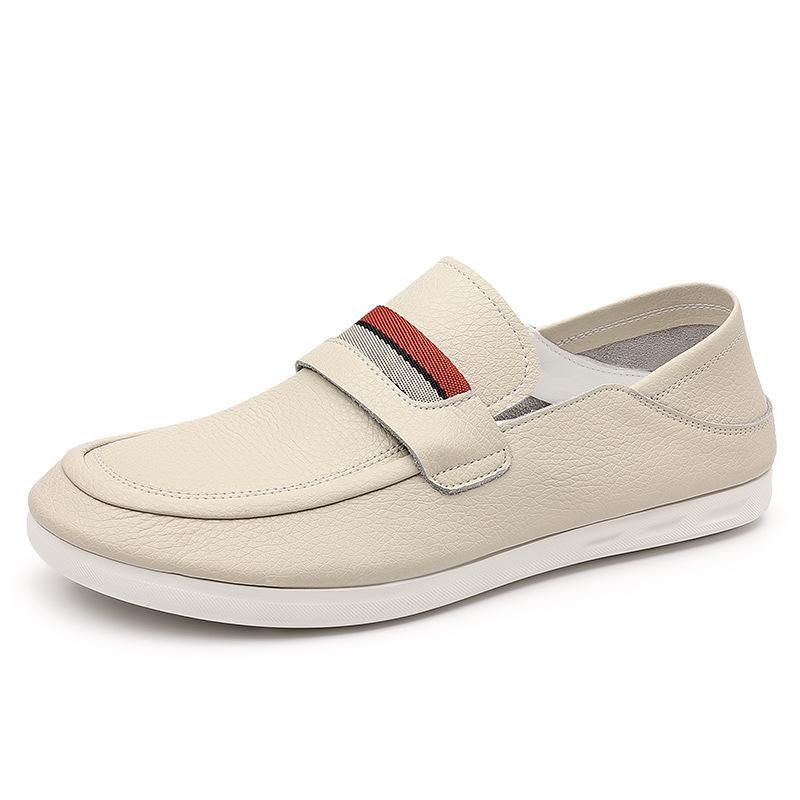 Men's Breathable Cowhide Casual Leather Shoes Lazy One Pedal Low-top Loafers Men's Tide 2025
