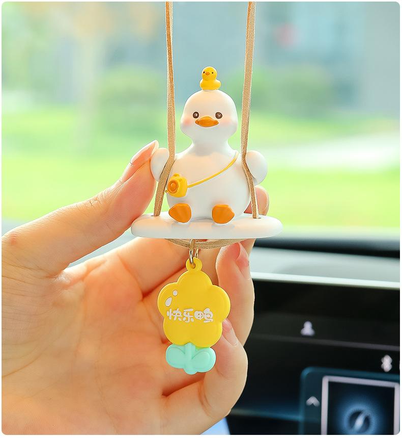 New Car Pendant Swinging Duck Interior Rearview Mirror Decorative Products New Car Pendant Internet Celebrity Duck Car Pendant