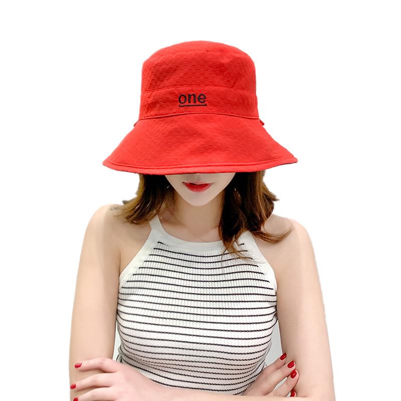 Breathable Versatile Double-sided Fisherman's Hat Children's Letter Sunscreen Sun Hat Big Eaves Summer ONE Sun Hat