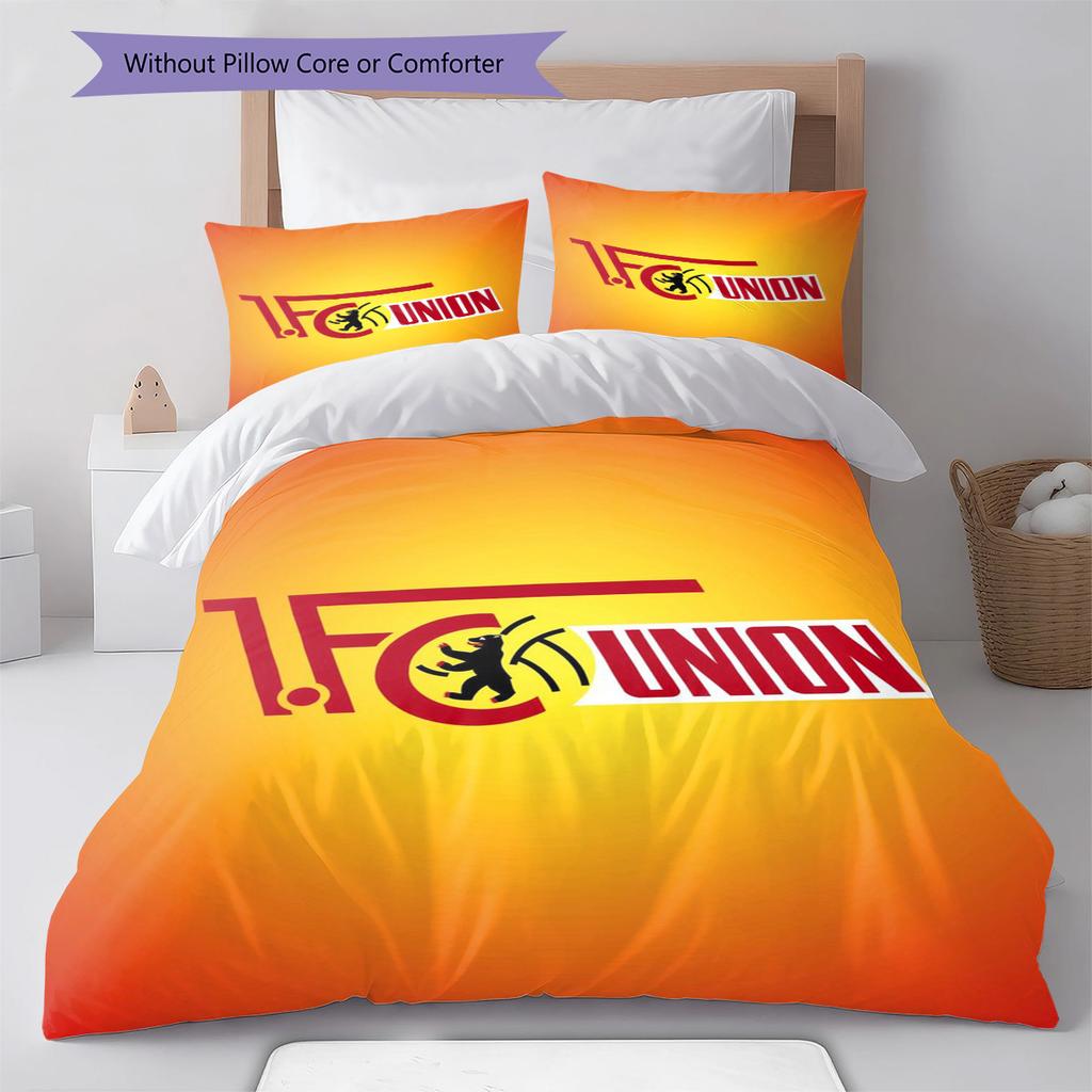 1. FC Union Berlin Pattern Bedding Set Quilt Cover Pillowcase Home Decor Gift (1 * Duvet Cover + 2 * Pillowcase, Without Core)