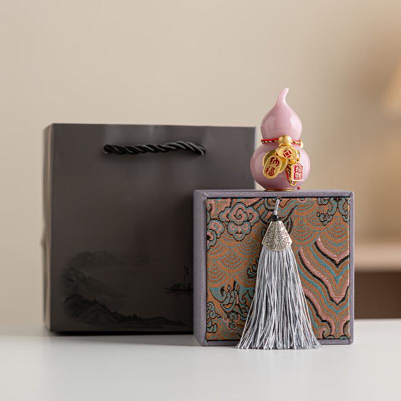 Colorful Raw Jade Peace Gourd Ornament