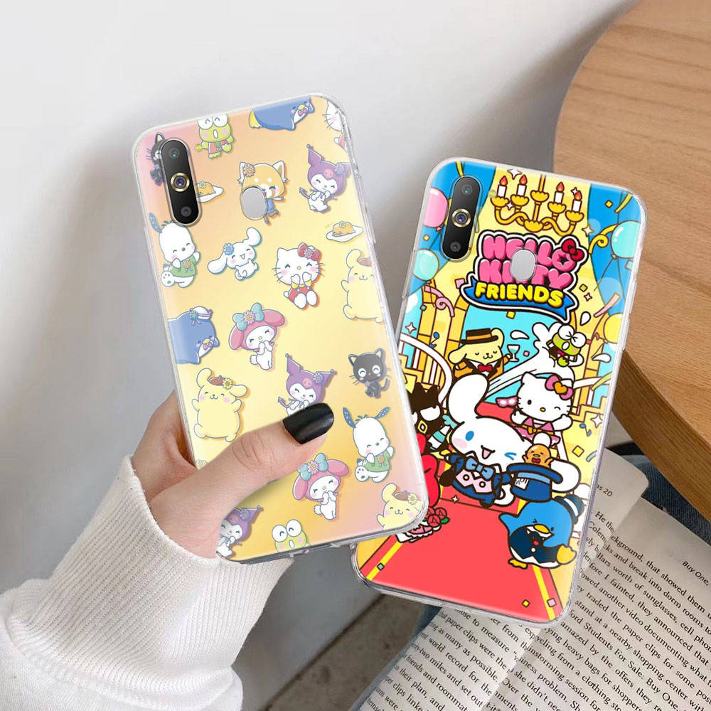 Transparent Case for Samsung A04 A14 A23 M33 M53 Realme 10 9 C35 C55 VIVO X80 Infinix Hot 30 Note 11 Tecno Spark 8P Pro L-7 Sanrio Characters