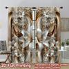 Elegant Lily Curtains 2pcs   2D Flat Print 100% Polyester Rod Pocket Machine Washable for Kitchen Living Room Office Decor