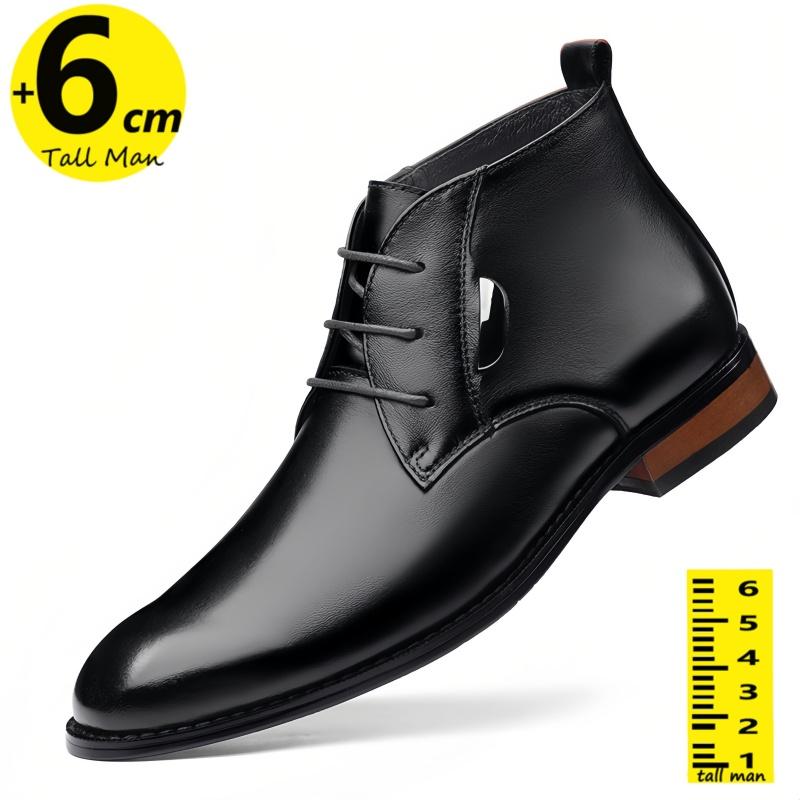 

Men Business Chelsea Boots Height Increase Insole 6cm Formal Cow Leather Man Plus Size 37-45 37 чёрный