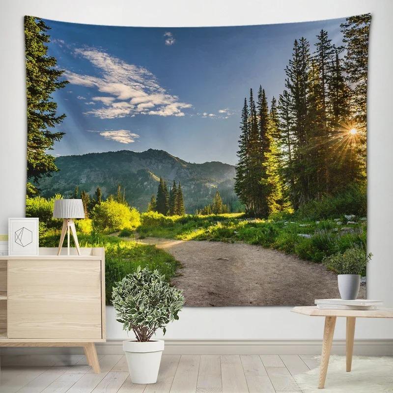 Natural Mountain Lake View Wall Decoration Tapestry Home Living Room Tapestry