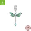 925 Silver Beads Creative Blue-Green Bird Butterfly Insect Spring Series Diy Beaded Bracelet Accessories