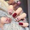 24Pcs/set Elk Pattern Christmas False Nails Christmas Snowflake Christmas Fake Nail Extension  Lady