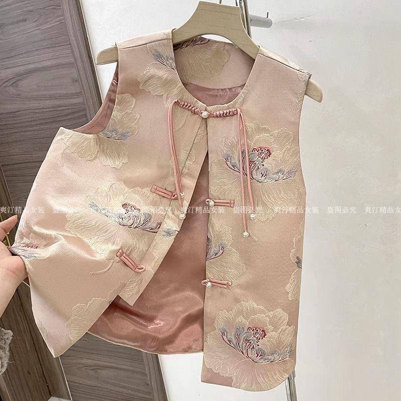 Chinese vest vest summer top high-end embroidery thin temperament new vest
