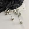 Long Tassels Round Metal Ball Pendant Earrings For Women European American Style Dangle Earrings Party Jewelry