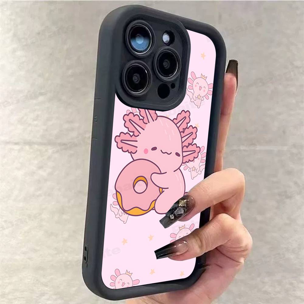 

Cartoon Axolotl Cute Phone Case For IPhone 16 15 14 Plus 13 12 11 17 Pro Max Pro Soft Cover iPhone 16 plus