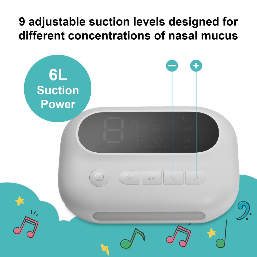 Electric Baby Nasal Aspirator Rechargeable Nose Suction Nose Cleaner with 2 Silicone Tips & Suction