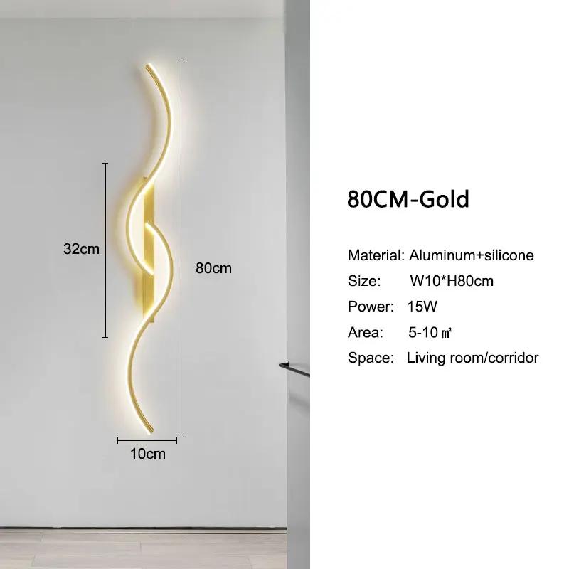 Black Gold Dimmable LED Wall Lights Wall Lamps with RC for Bedroom Living Room Minimalist Bedside LED Wall Lighting Sconce Aisle