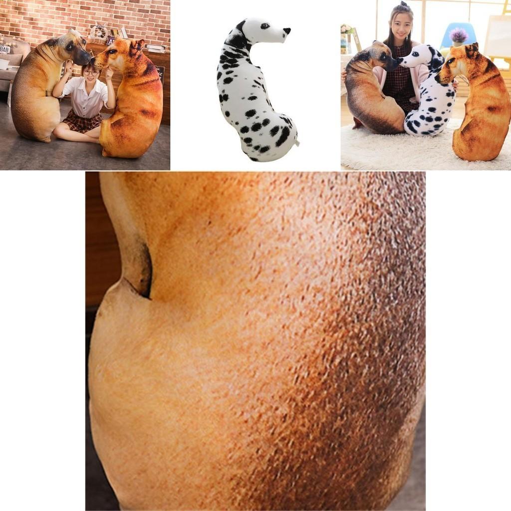 Kreatives 3D-Simulations-Hundekissen, Plüschtier Hund Stofftier für Kinder, Kurzer Plüschstoff, PP-Baumwollfüllung, Verschiedene Größen und Farben