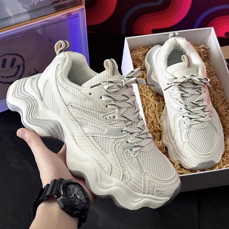 Invisible inner heightening shoes men's tide brand spring new breathable casual sports dad shoes men's shoes