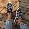 Casual Single Shoes Lace-up Graffiti Shoes Halloween Pumpkin Skull Casual Shoes