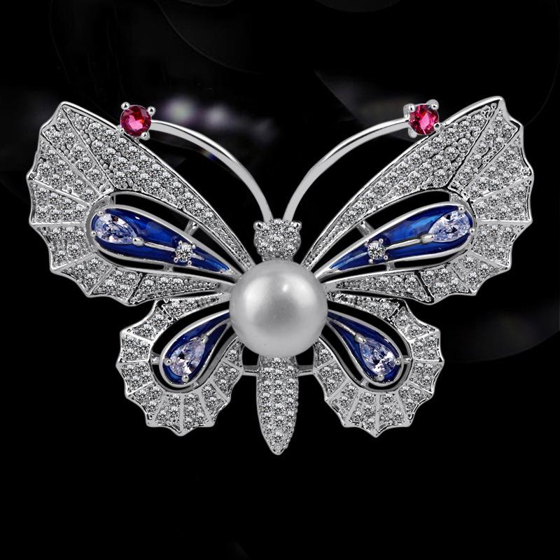 Enamel Painted Butterfly High-end Women's Retro High-end Luxury Accessories Brooch