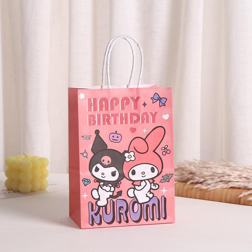 

Kuromi Cartoon Handbag Kraft Paper Gift Bag - Sanrio Birthday Party Packaging