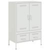 VidaXL High Buffet, Cabinet with Legs and Compartments, Cupboard with Door, Living Room Organizer, White 843113