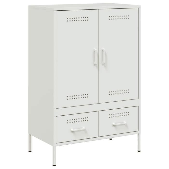 VidaXL High Buffet, Cabinet with Legs and Compartments, Cupboard with Door, Living Room Organizer, White 843113