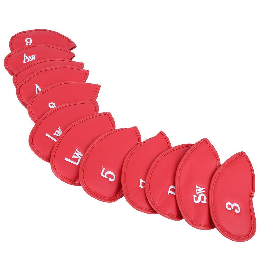12PCS   Pattern PU Leather   Soft Convenient   Putter Cover Iron   Headcover Accessory During Outdoor Travel