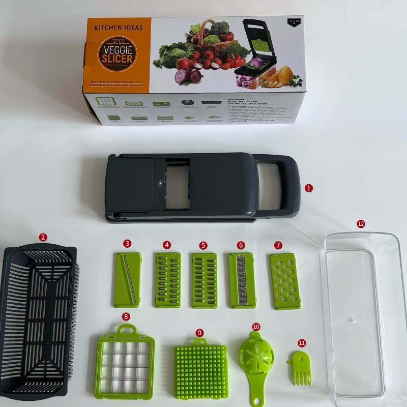 14/16-in-1 Handheld Vegetable Chopper for kitchen,Grater Dicer Slicer, Multi-Tool for Onion&Veggie Prep