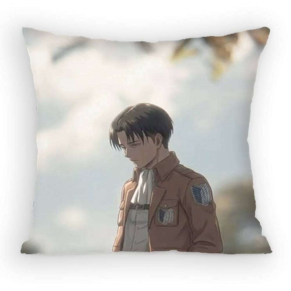 Attack On Titan Levi Ackerman Pillow Case Antidustmite Pillowcase Invisible Zipper Silky Short Plush Sofa Cushion Cover