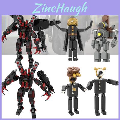 Moc Skibidi Toilet Clock Man Vs Surveillance Man Building Brick Toy Abs Plastic Diy 200-400 Pieces