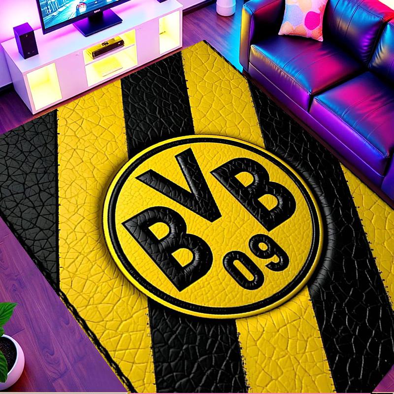 Kober s potiskem Borussia Dortmund, Omyvatelný podlahový koberec, Do předsíně, Koleje, Prádelny, Kanceláře, Pracovny, Bytový dekor, Dárek k narozeninám, Vánocům