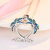 European and American Personality S Two Blue Orbo Coconut Tree Pendant Simple and Versatile Necklace