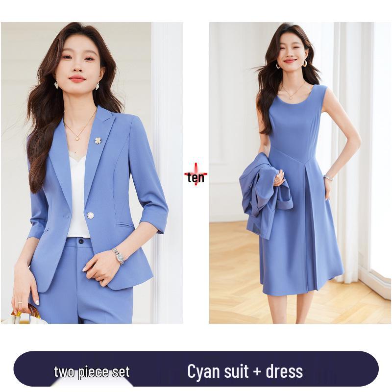 Women's Seven-Sleeve Professional Suit Set - Spring Fashion Formal Dress for Work and Interviews