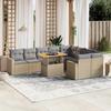 VidaXL Garden Lounge Set with Cushions 10 Pcs, Patio Sofas, Patio Furniture Set, Outdoor Furniture, Beige 3271472