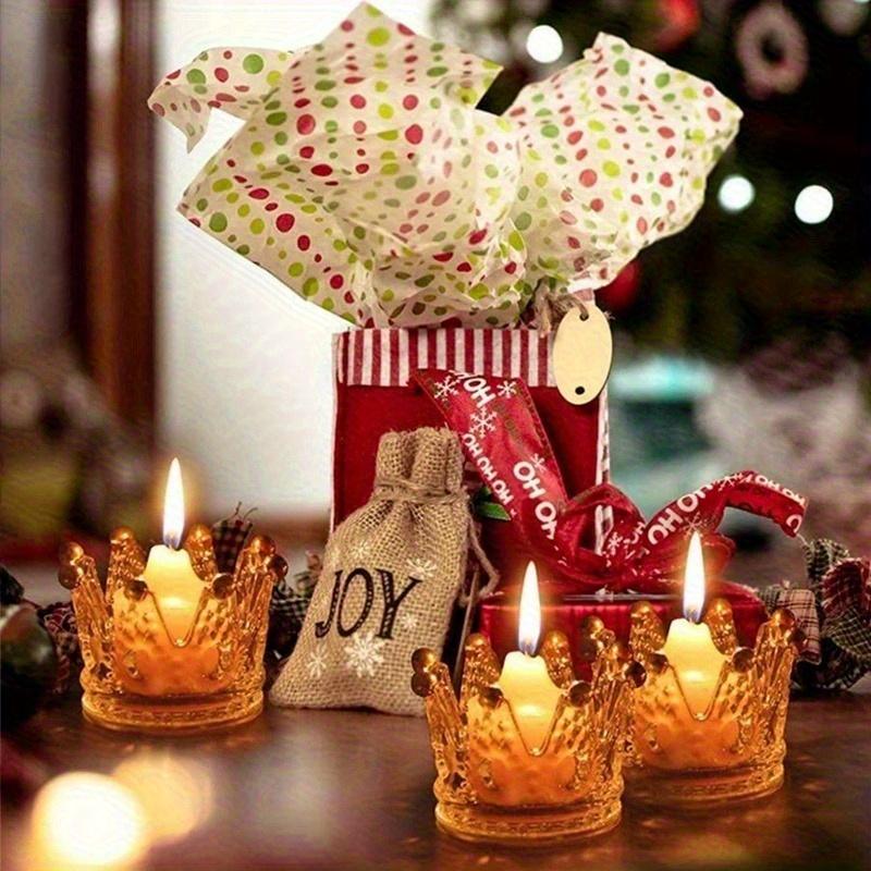 European Crystal Crown Glass Tealight Candle Holder Ring Scented Candlestick Home Decoration