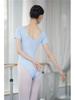 Women's Short Sleeve V-Neck Ballet Leotard for Dance and Gymnastics